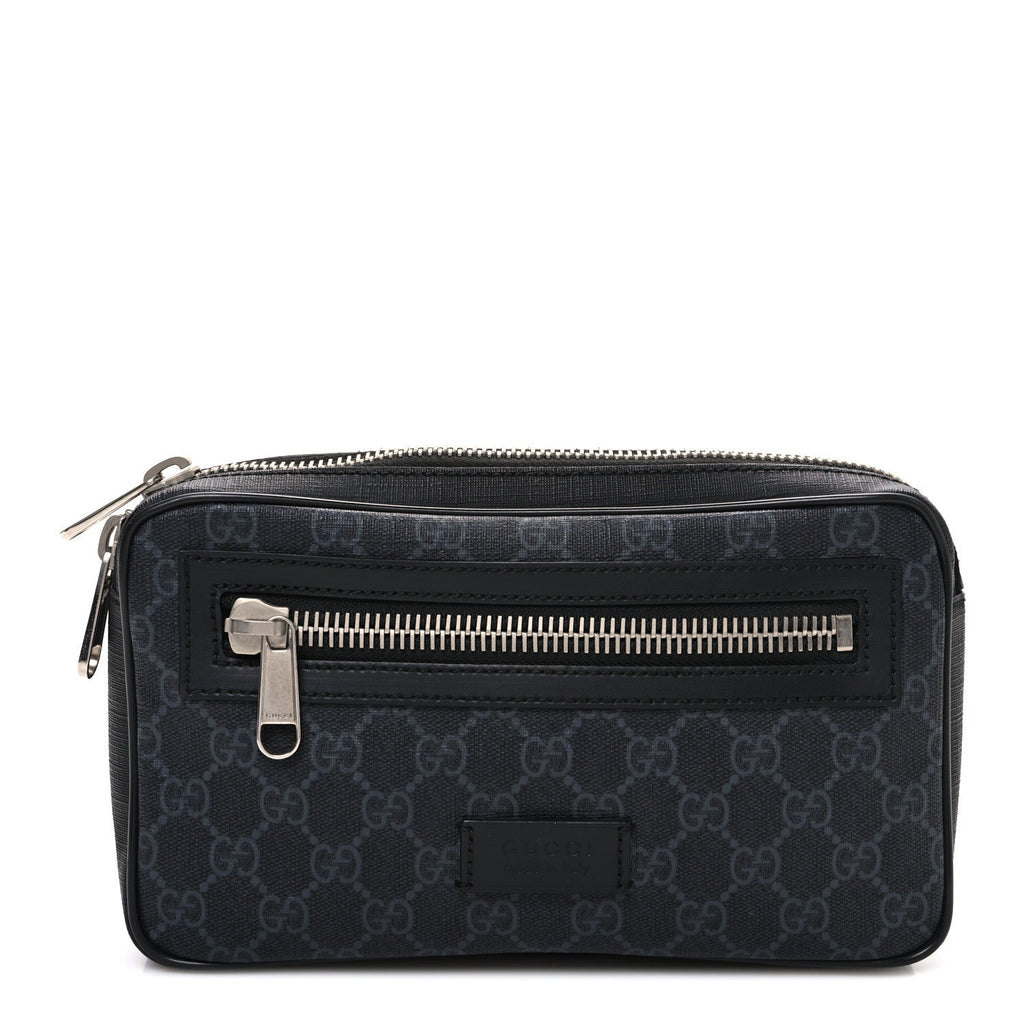 Gucci Soft GG Supreme Monogram Web Belt Bag Black Grey