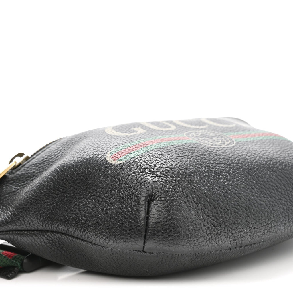 Gucci Grained Calfskin Small Logo Belt Bag Black