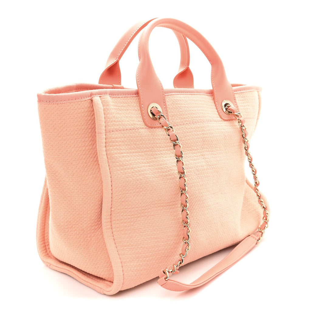 Chanel Mixed Fibers Small Deauville Tote Pink