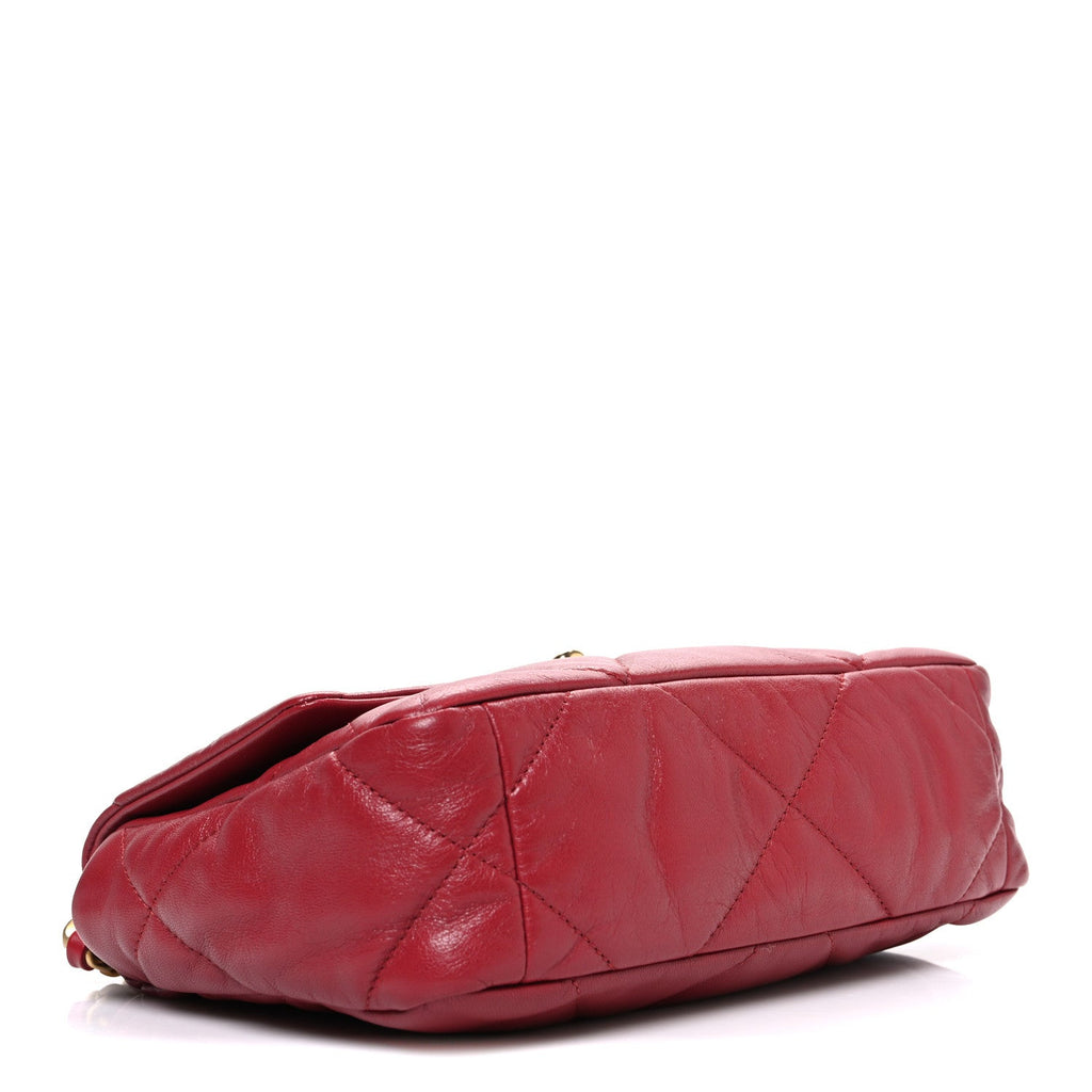 Chanel Goatskin Quilted Medium Chanel 19 Flap Red