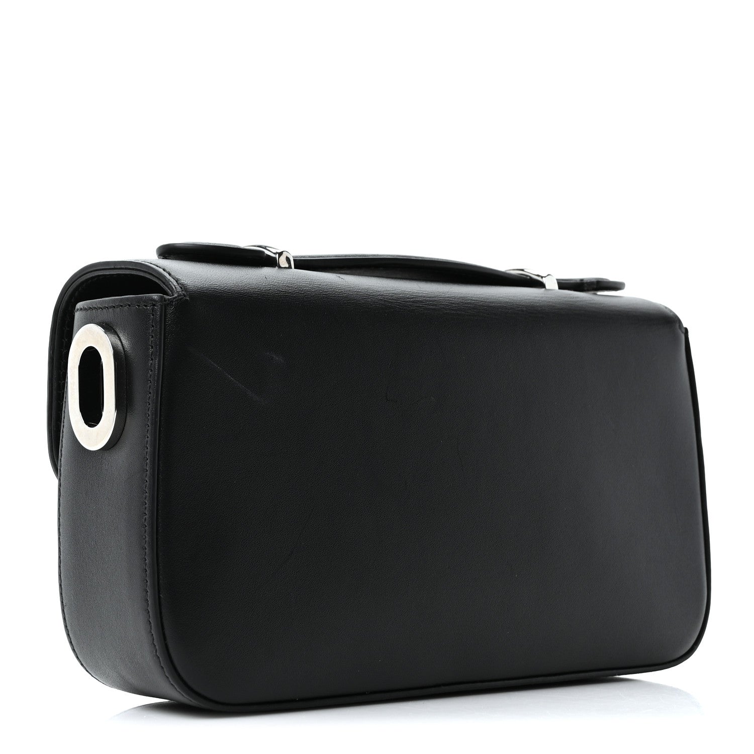 Gucci Senna Calfskin Petite GG Top Handle Shoulder Bag Black