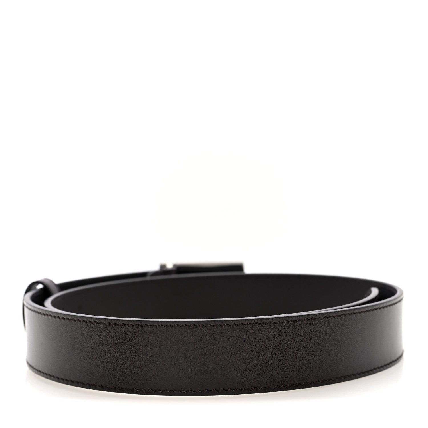 Gucci Plutone Calfskin Plaque GG 30mm Belt 80 32 Cocoa