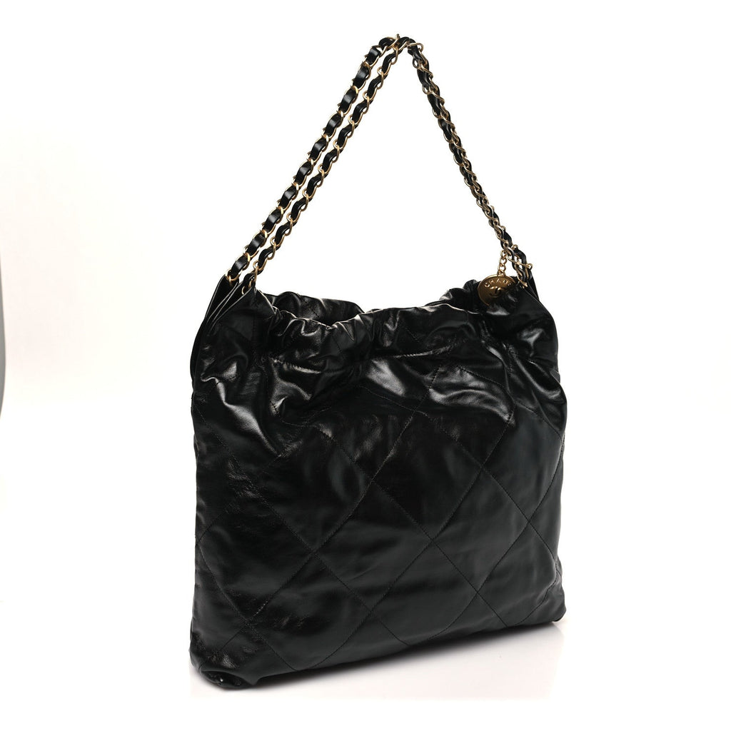 Chanel Shiny Calfskin Quilted Chanel 22 Black