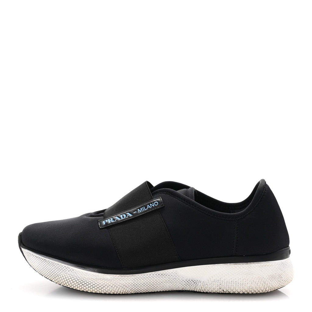 Prada Neoprene Slip On Sneakers 39 Black