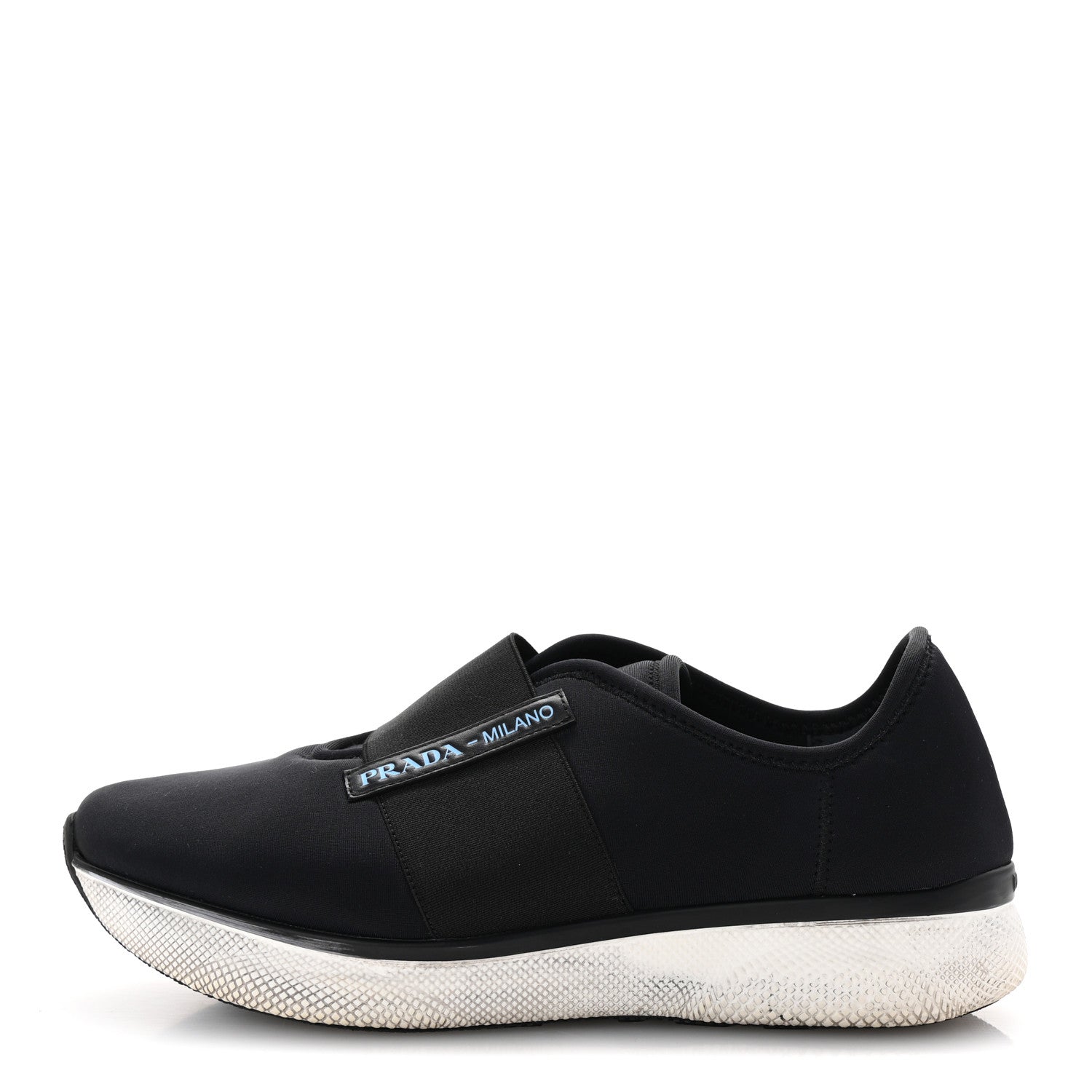 Prada Neoprene Slip On Sneakers 39 Black