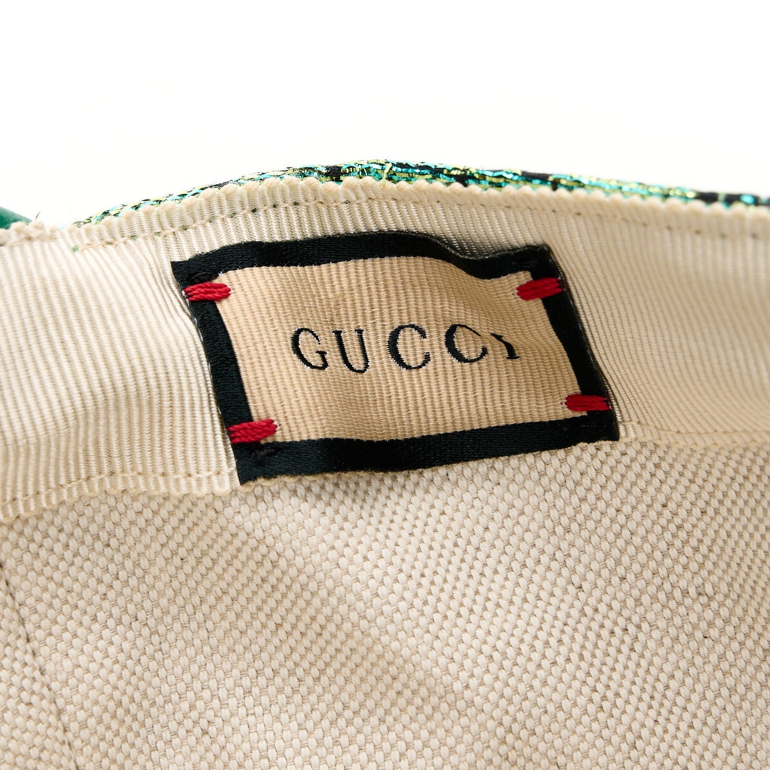 Gucci Silk Blend Jacquard Monogram Santa Barbara Baseball Hat S Green Black Radiant