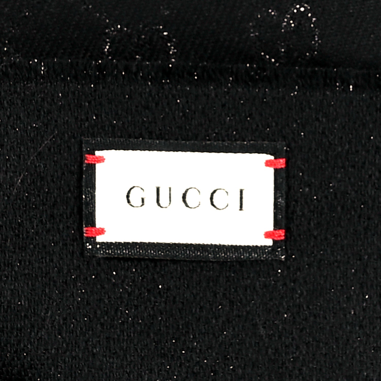 Gucci Cashmere GG Monogram Gem Lux Scarf Black