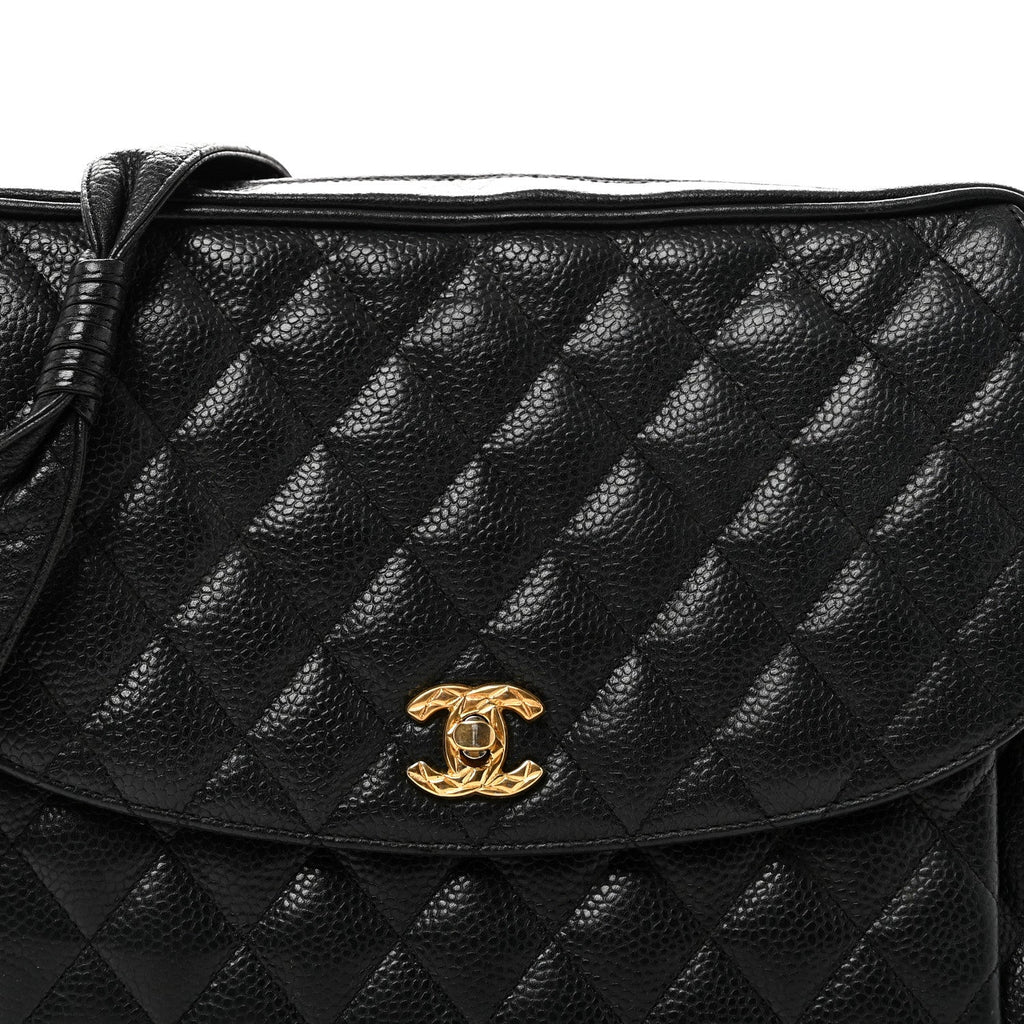 Chanel Caviar Quilted Flap Shoulder Bag Black