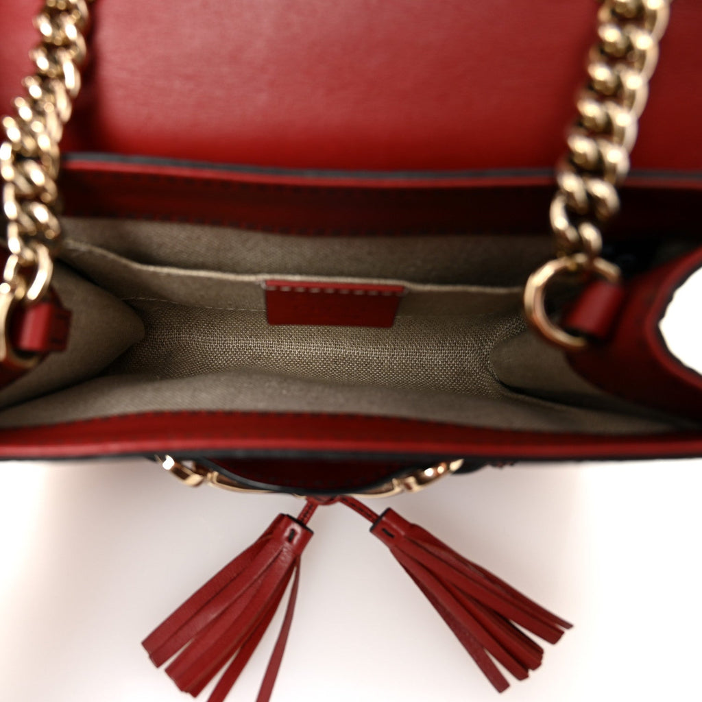 Gucci Soft Microguccissima Mini Emily Chain Shoulder Bag Rosso