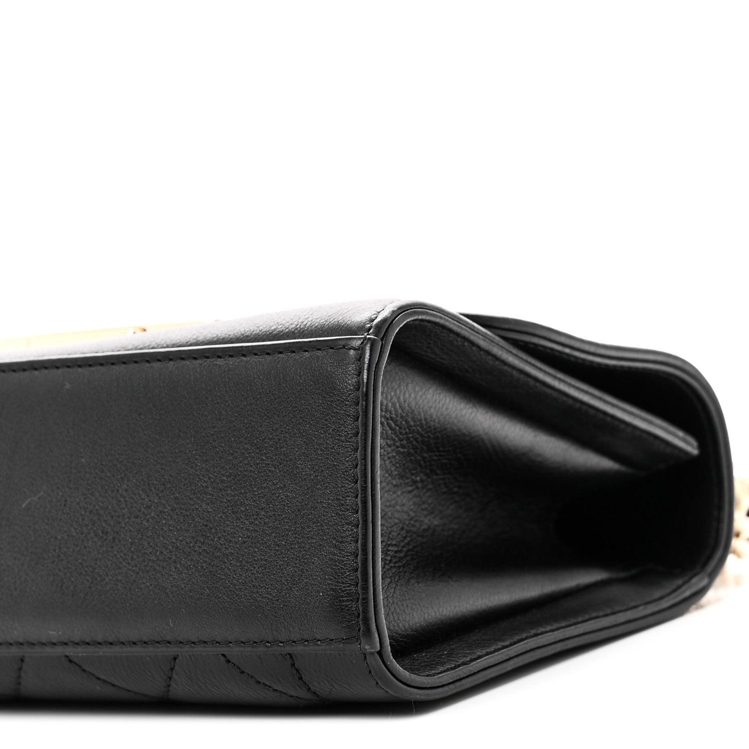 Chanel Grained Calfskin Quilted Small Label Click Flap Bag Black
