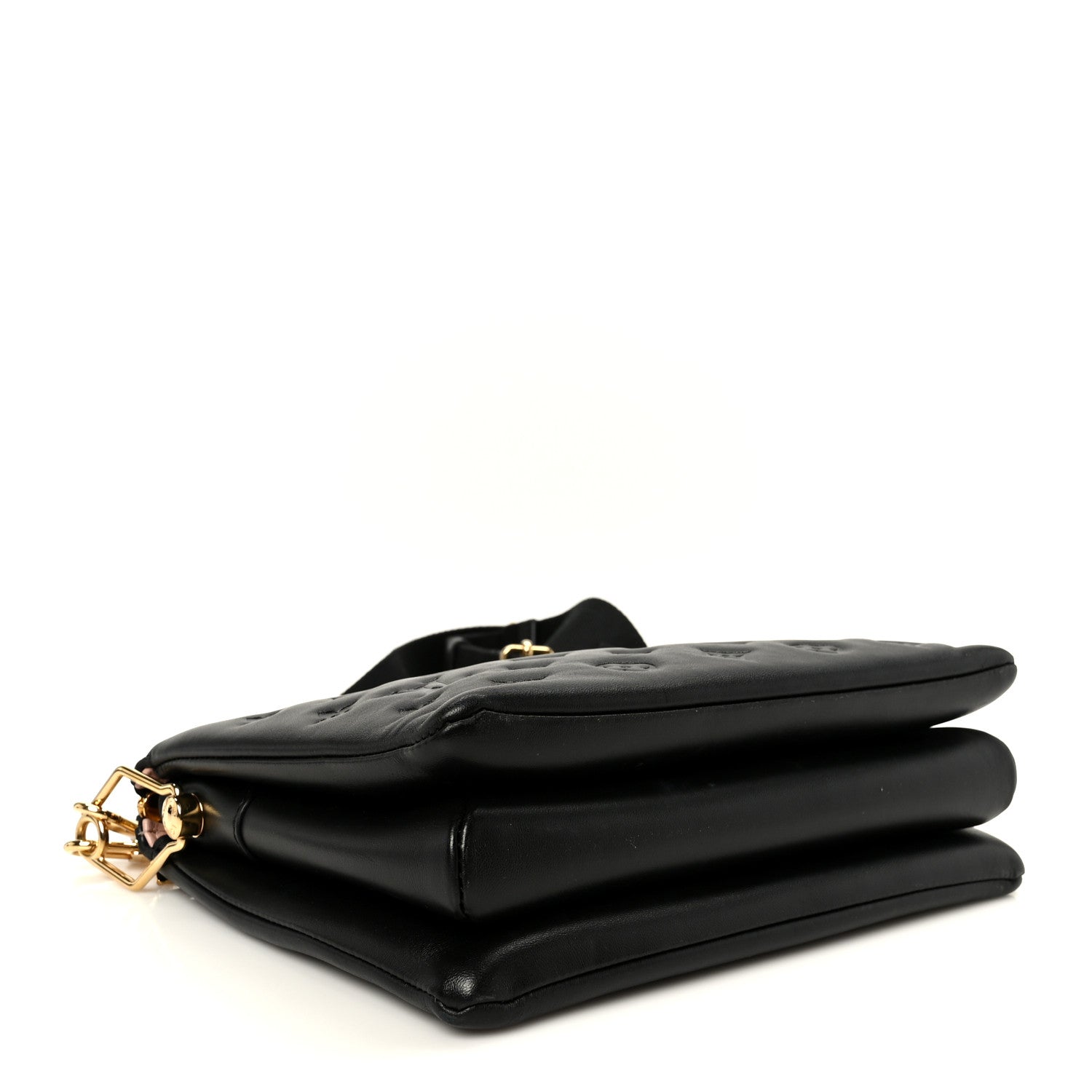 Louis Vuitton Lambskin Embossed Monogram Coussin PM Black