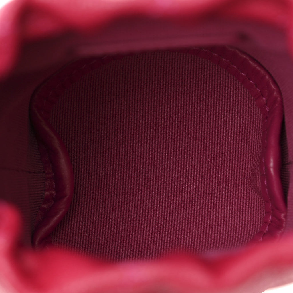 Chanel Caviar Quilted Twist Your Buttons Mini Bucket Bag Fuchsia