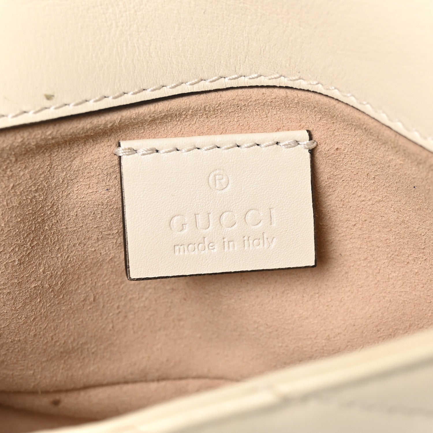 Gucci Calfskin Matelasse Super Mini GG Marmont Shoulder Bag White