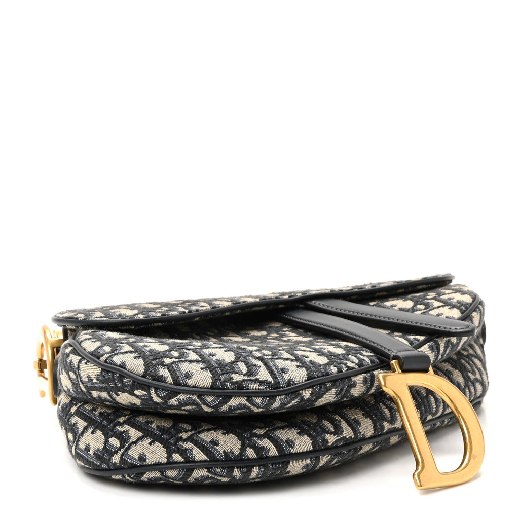 Christian Dior Oblique Saddle Bag Blue