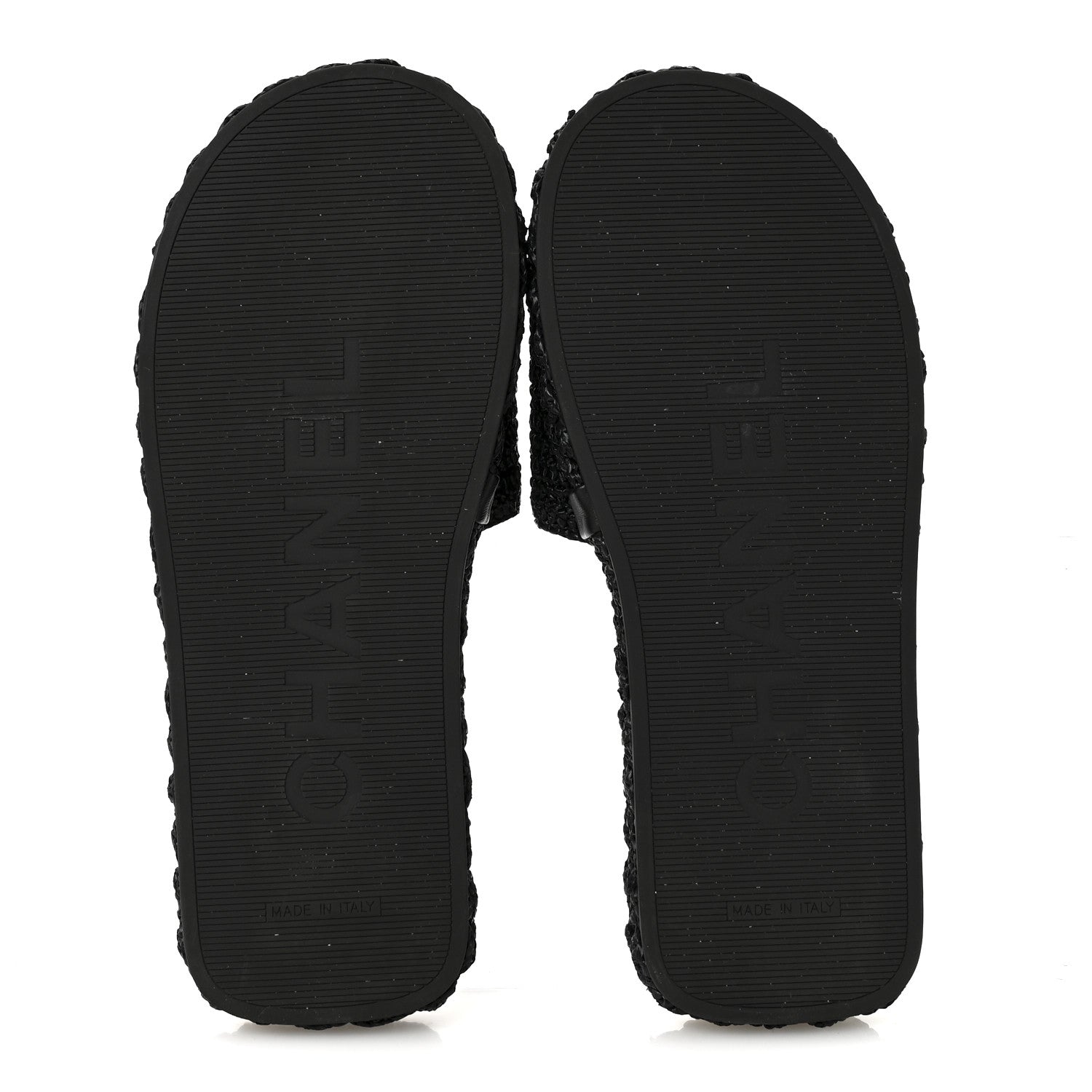 Braided Cord CC Espadrille Slip On Sandals 38 Black