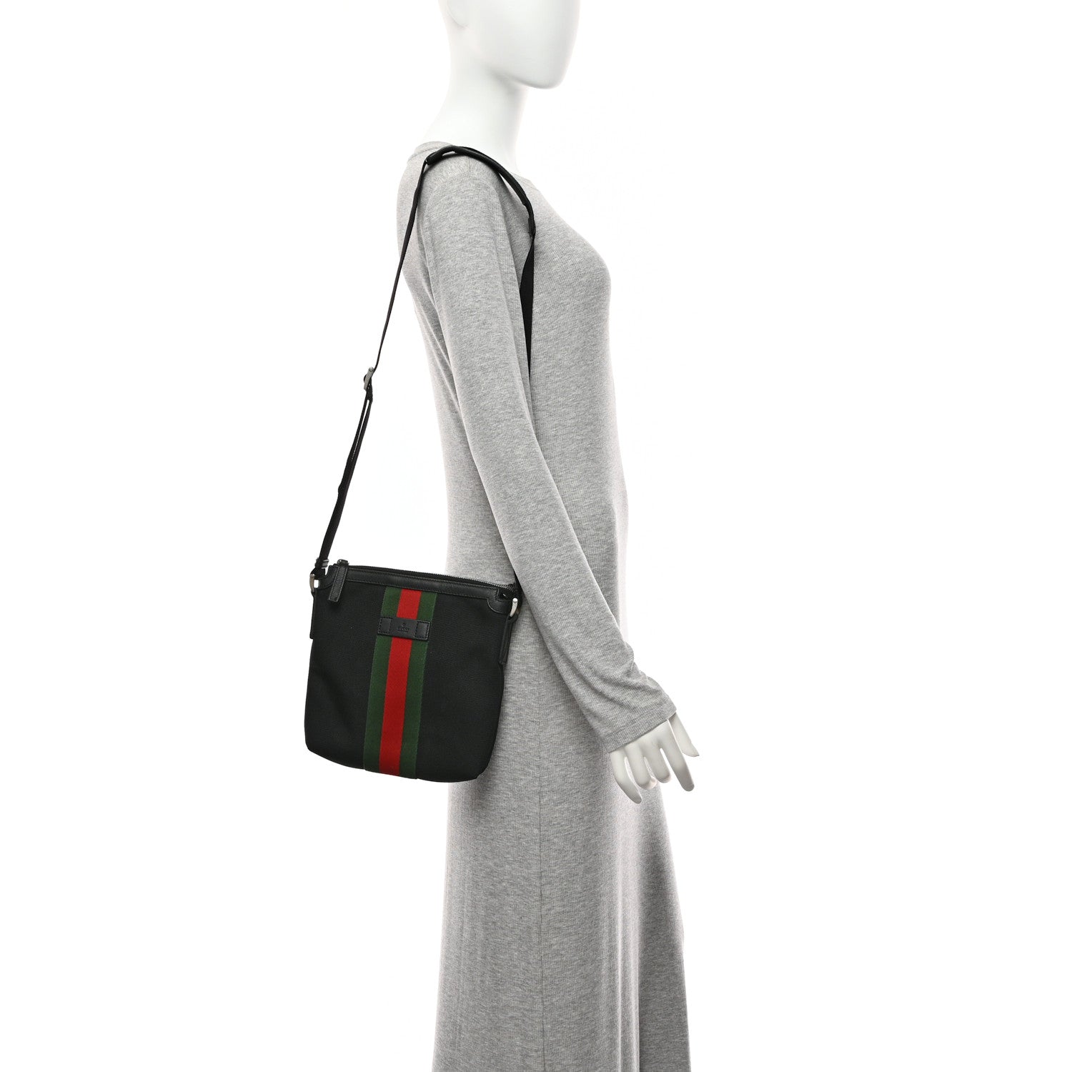 Gucci Canvas Web Messenger Bag Black