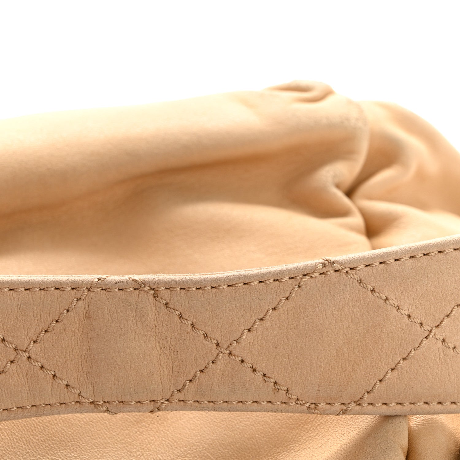 Chanel Lambskin Stitched Accordion Flap Tote Beige
