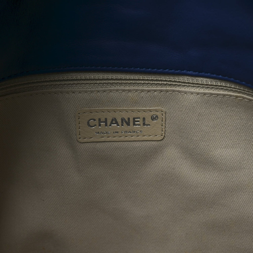 Chanel Calfskin Quilted French Riviera Hobo  Blue