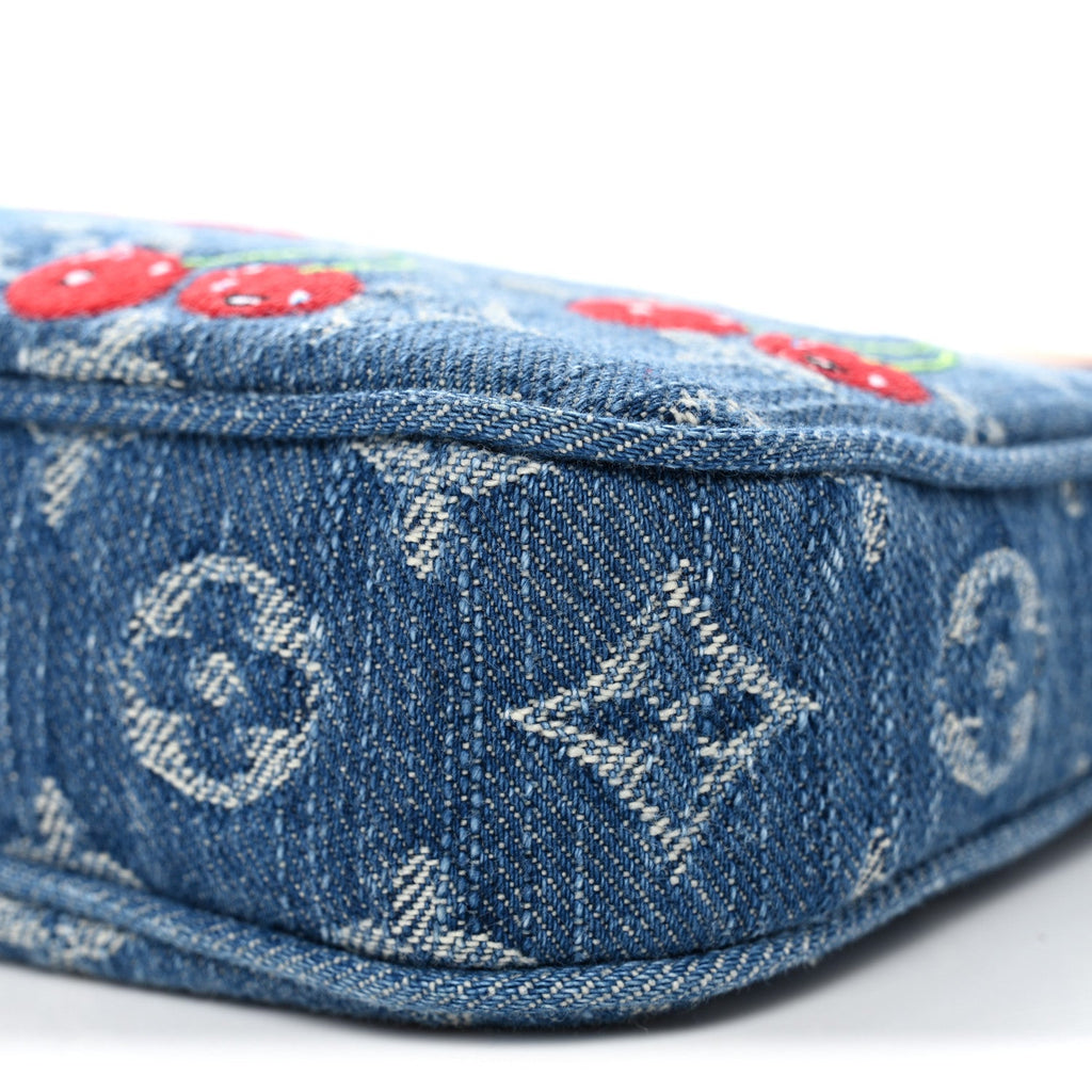 Louis Vuitton LV X TM Monogram Denim Cerises Pochette Accessories Blue
