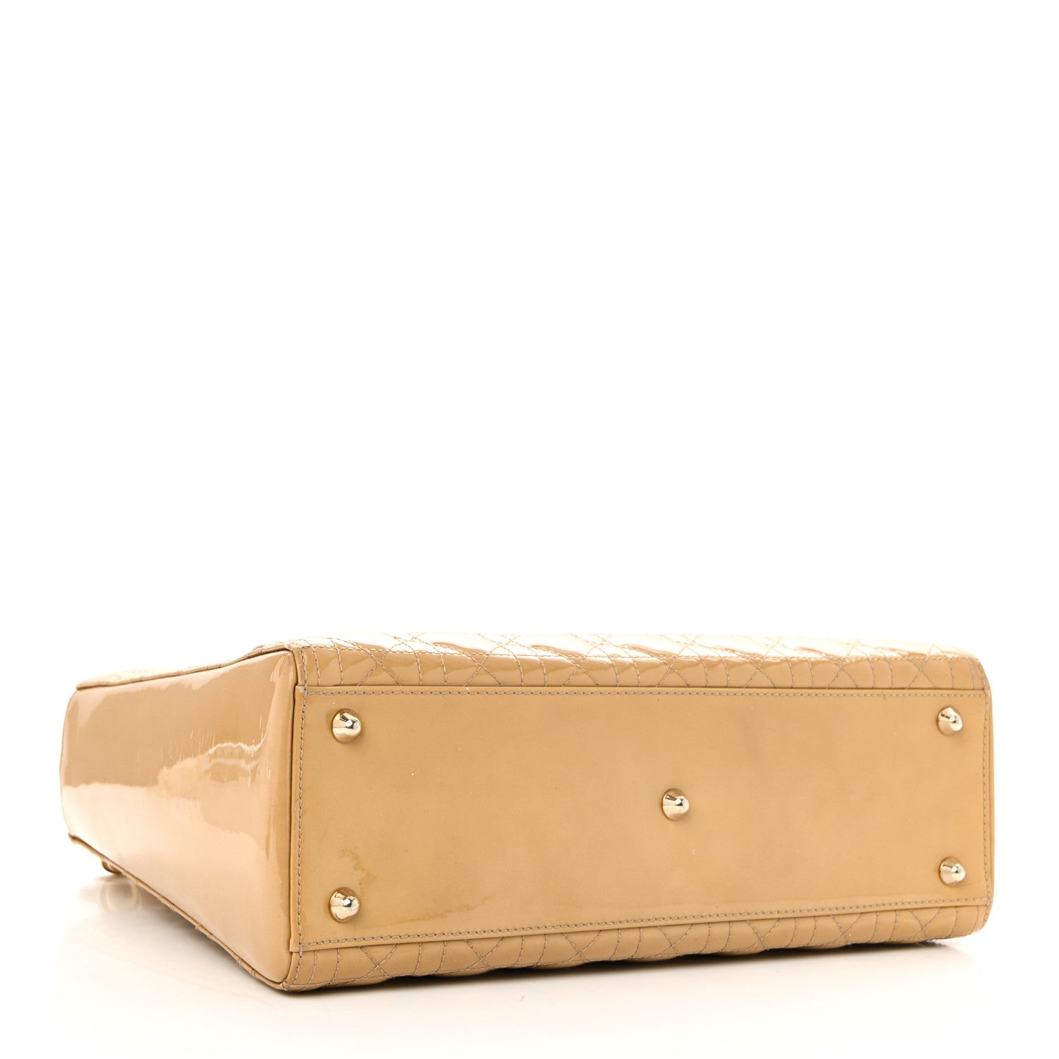 Christian Dior Patent Cannage Large Lady Dior Dark Beige