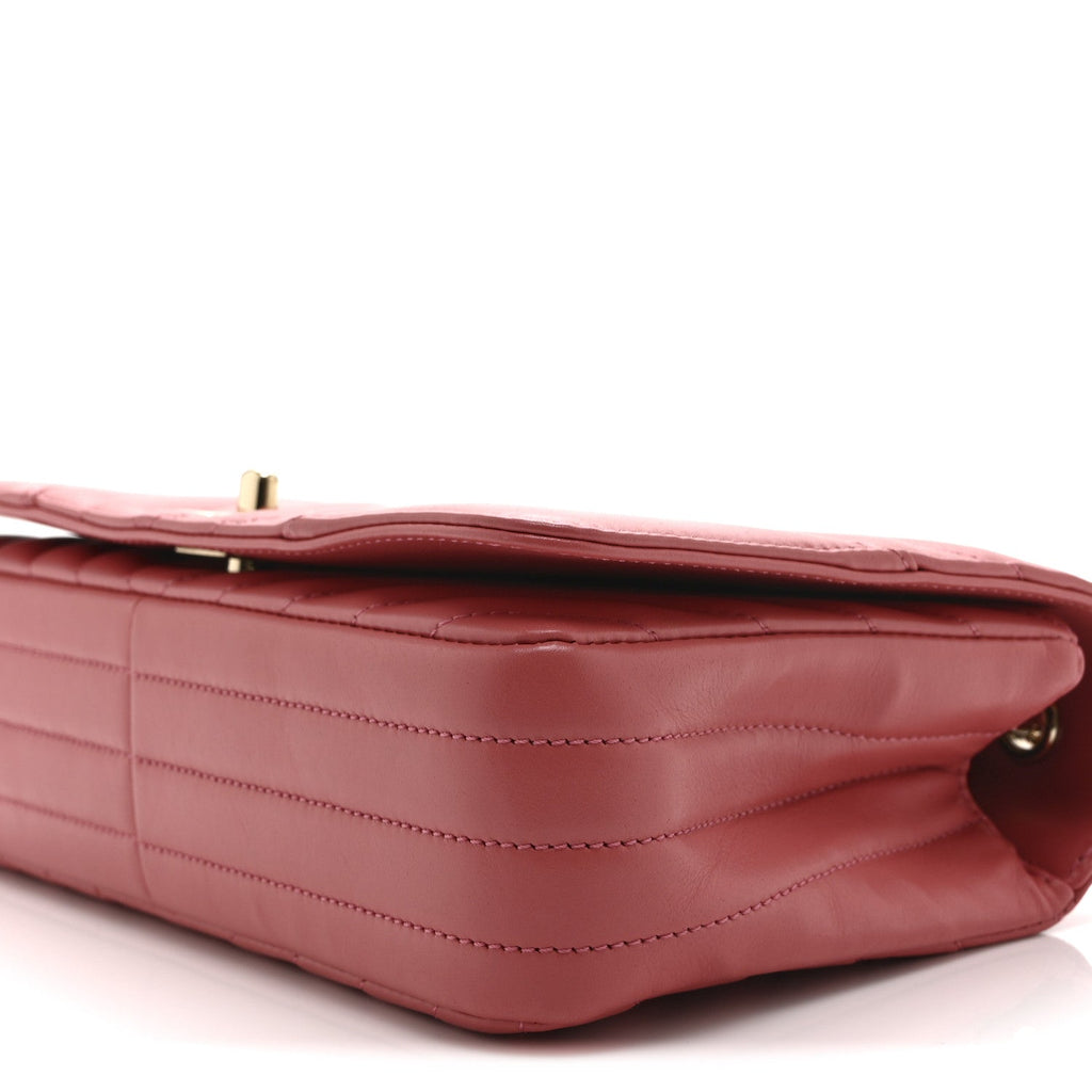 Chanel Calfskin Chevron Quilted Small Statement Flap Pink