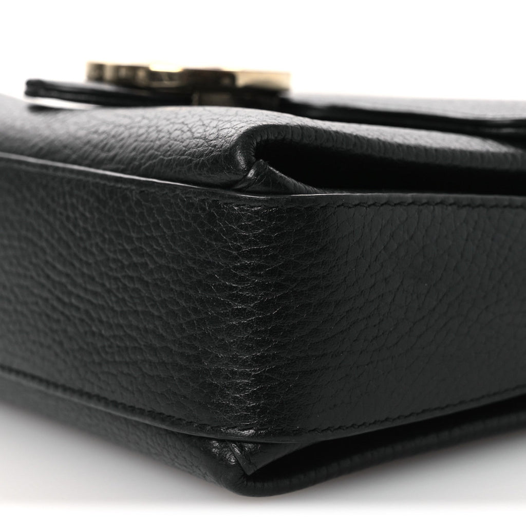 Gucci Dollar Calfskin Interlocking G Crossbody Bag Black