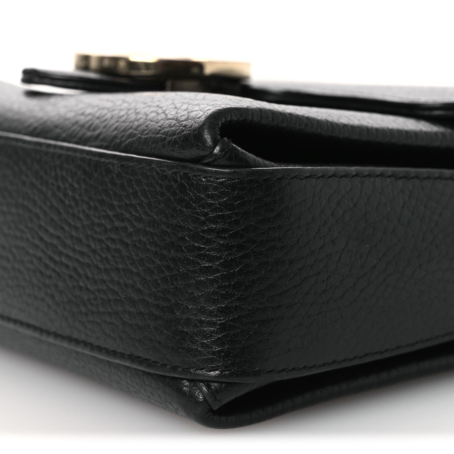 Gucci Dollar Calfskin Interlocking G Crossbody Bag Black