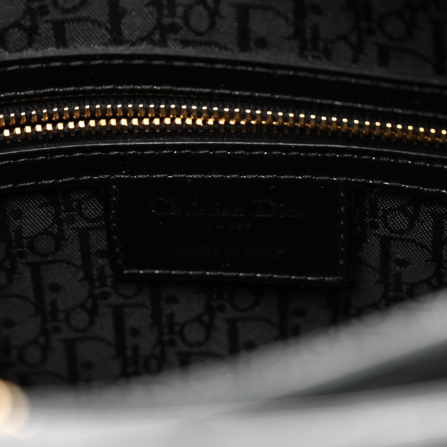 Christian Dior Patent Cannage Large Lady Dior Black