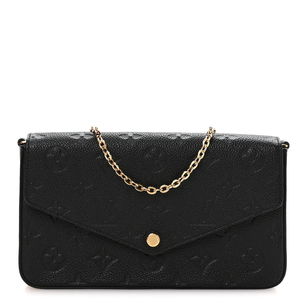 Louis Vuitton Empreinte Pochette Felicie Chain Wallet Black