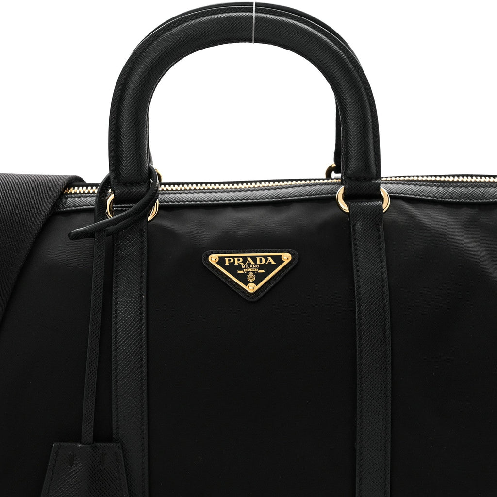 Prada Re-Nylon Saffiano Medium Re-Edition 1978 Top Handle Bag Black