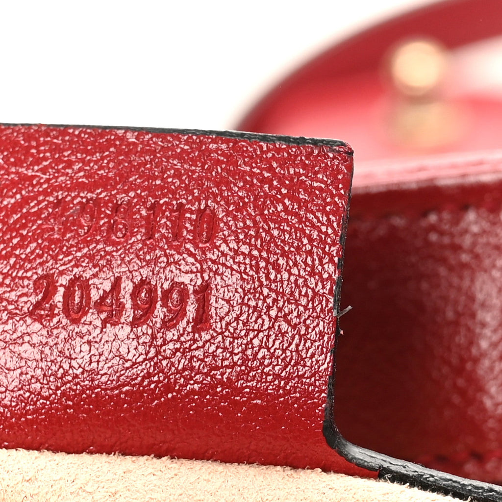 Gucci Vintage Effect Calfskin Matelasse Diagonal Small Torchon GG Marmont Top Handle Shoulder Bag Black Romantic Cherry