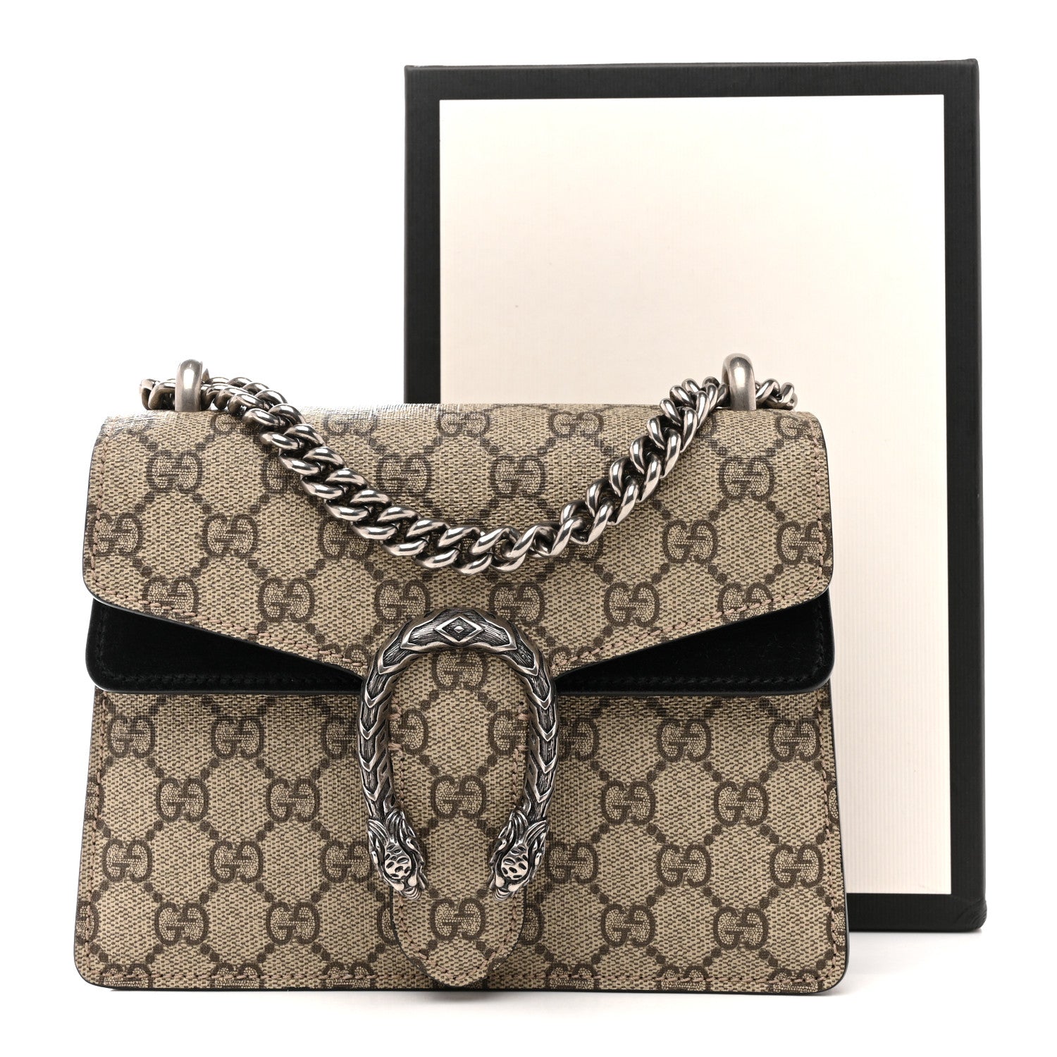 Gucci GG Supreme Monogram Mini Dionysus Shoulder Bag Black