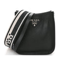 Prada Vitello Daino Soft Mini Hobo Messenger Bag Black