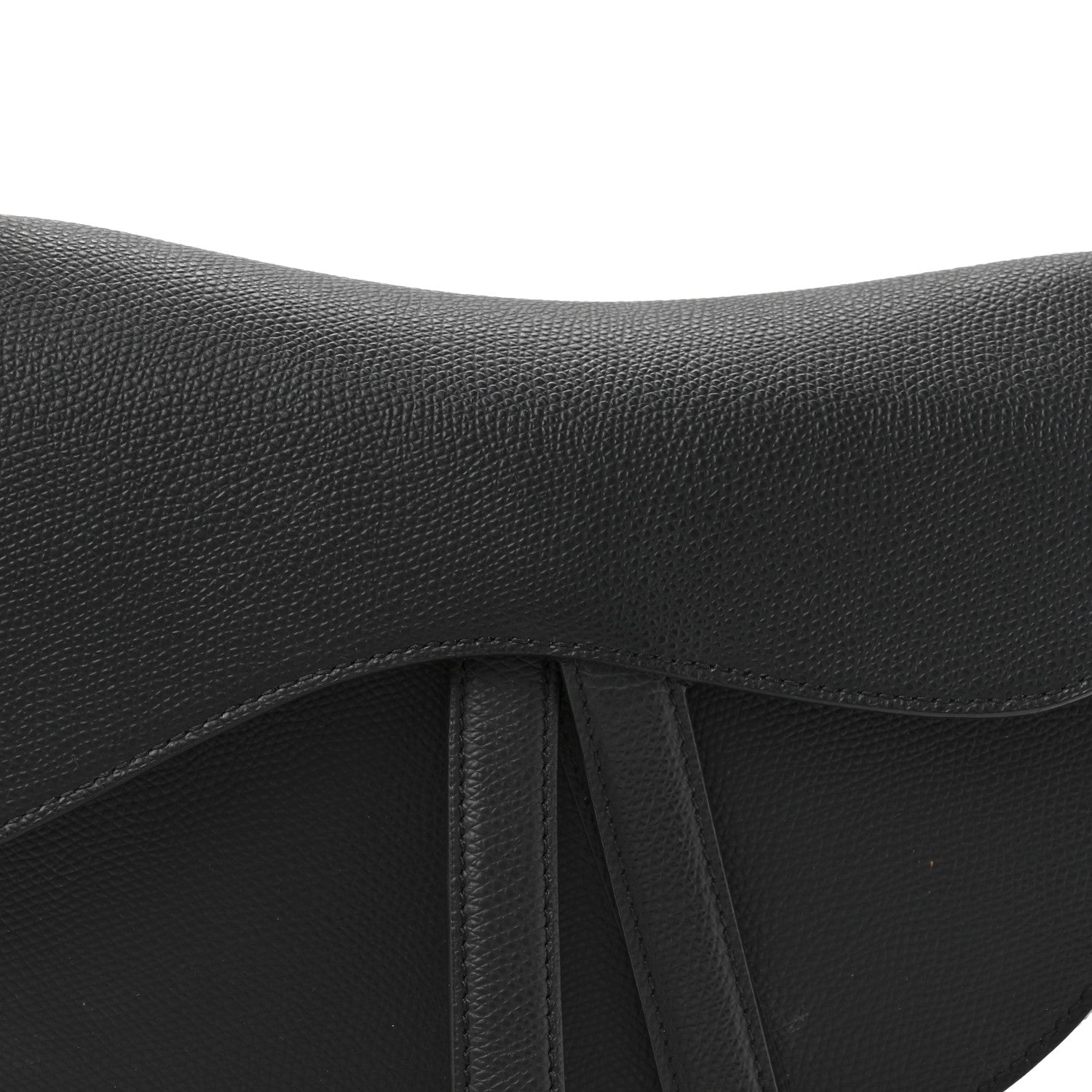 Christian Dior Grained Calfskin Saddle Bag Black