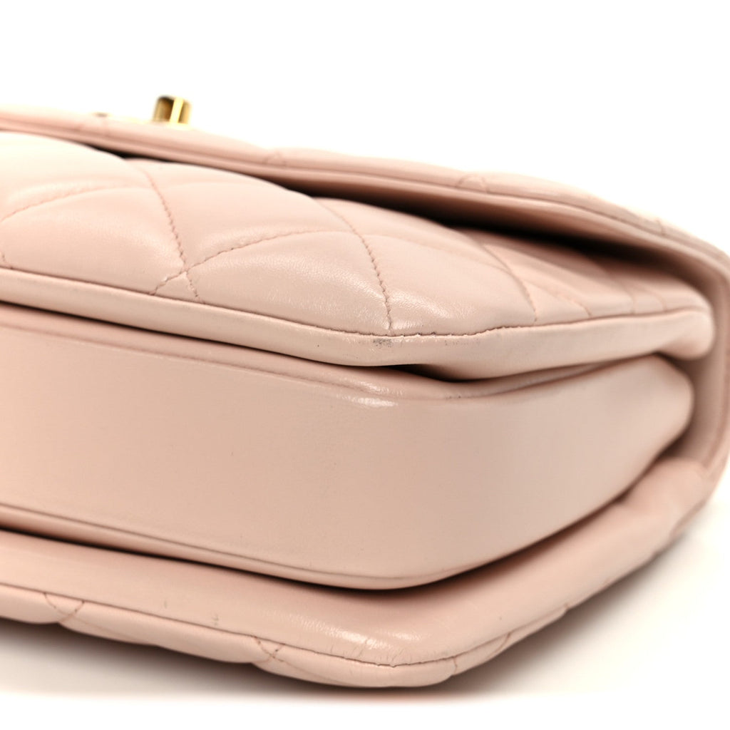 Chanel Lambskin Quilted Small Trendy CC Flap Dual Handle Bag Light Pink