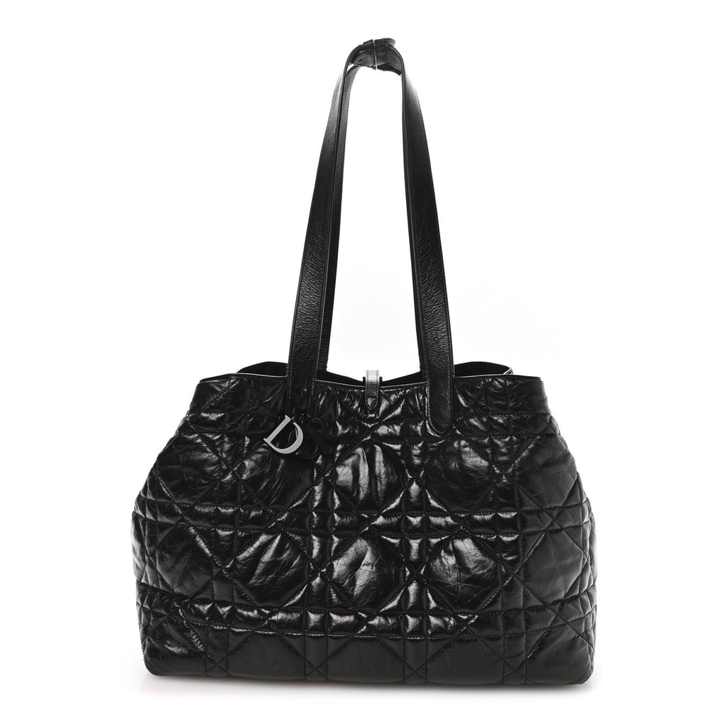Christian Dior Crinkled Calfskin Macrocannage Large Toujours Black