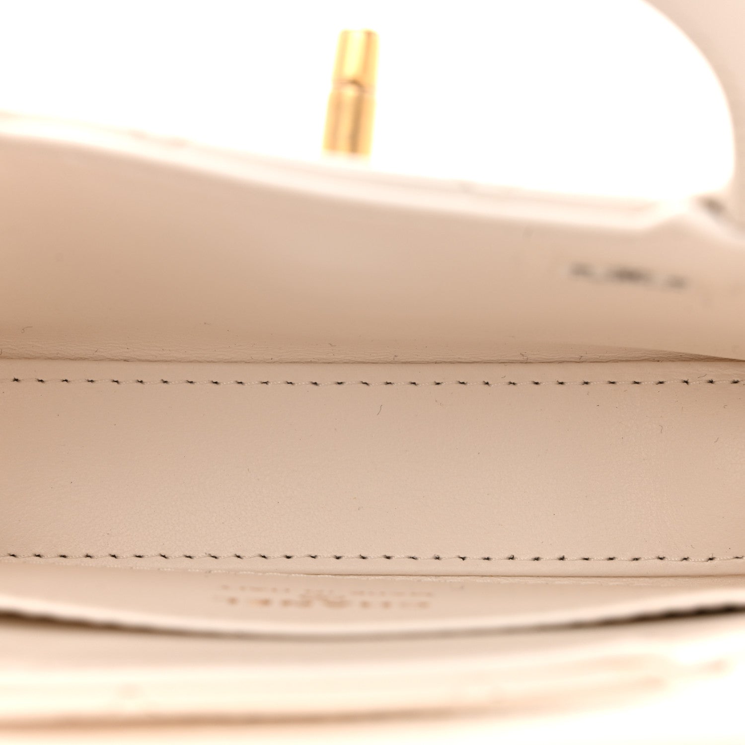 Chanel Shiny Aged Calfskin Quilted Mini Nano Kelly Shopper White