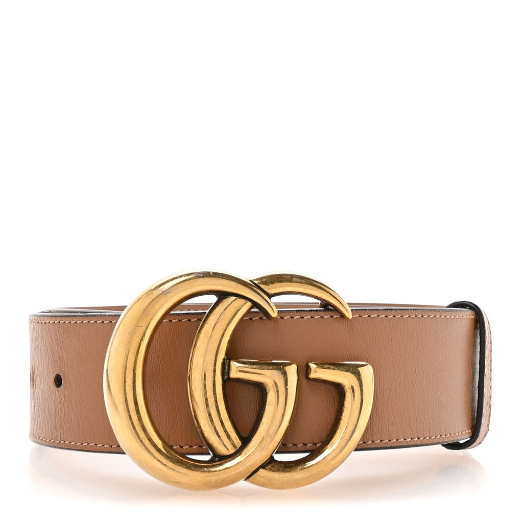 Gucci Calfskin Double G 40mm Belt 80 32 Tan