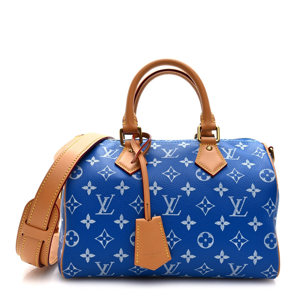 Louis Vuitton Calfskin Monogram Speedy P9 Bandouliere 25 Blue