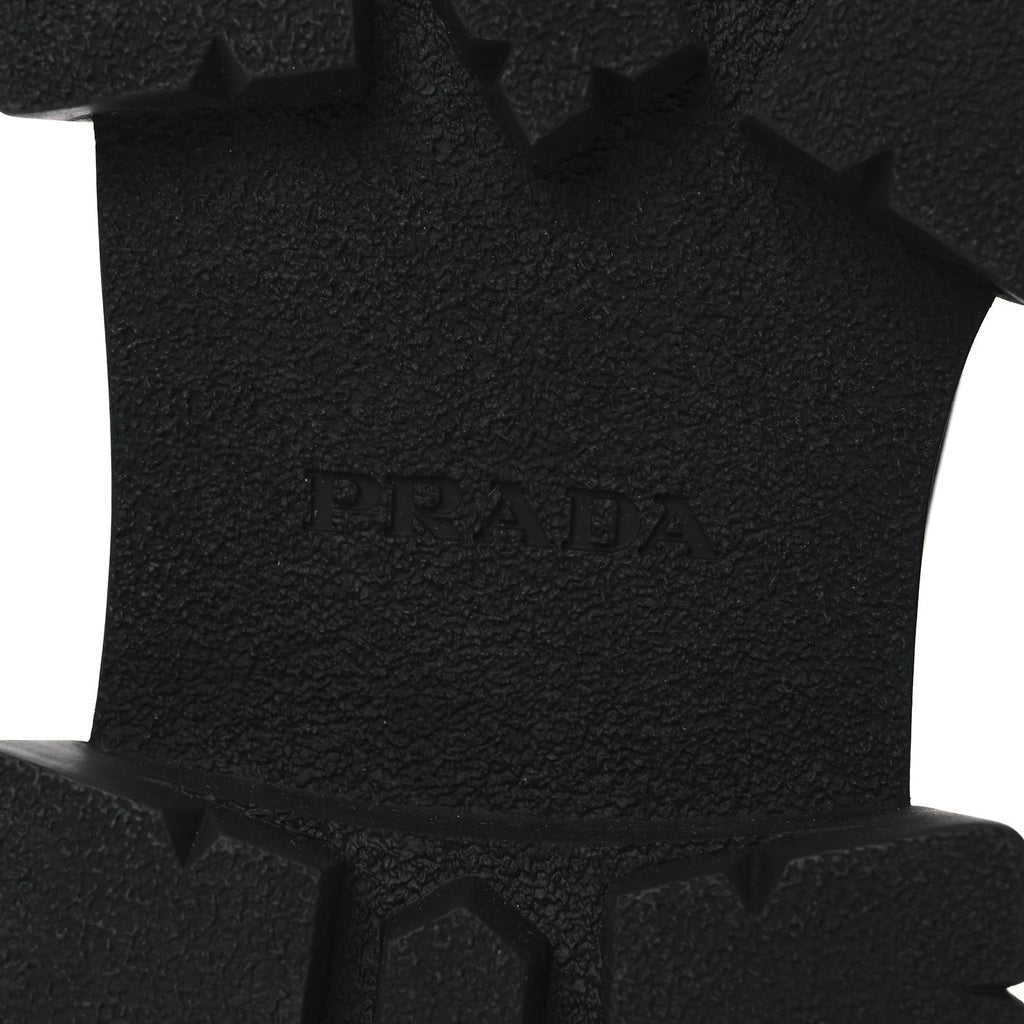 Prada Re-Nylon Gabardine Rubber Triangle Logo Womens Monolith 55mm Ankle Boots 38 Black