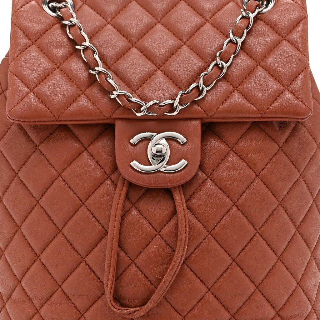 Chanel Lambskin Quilted Small Urban Spirit Backpack Brown