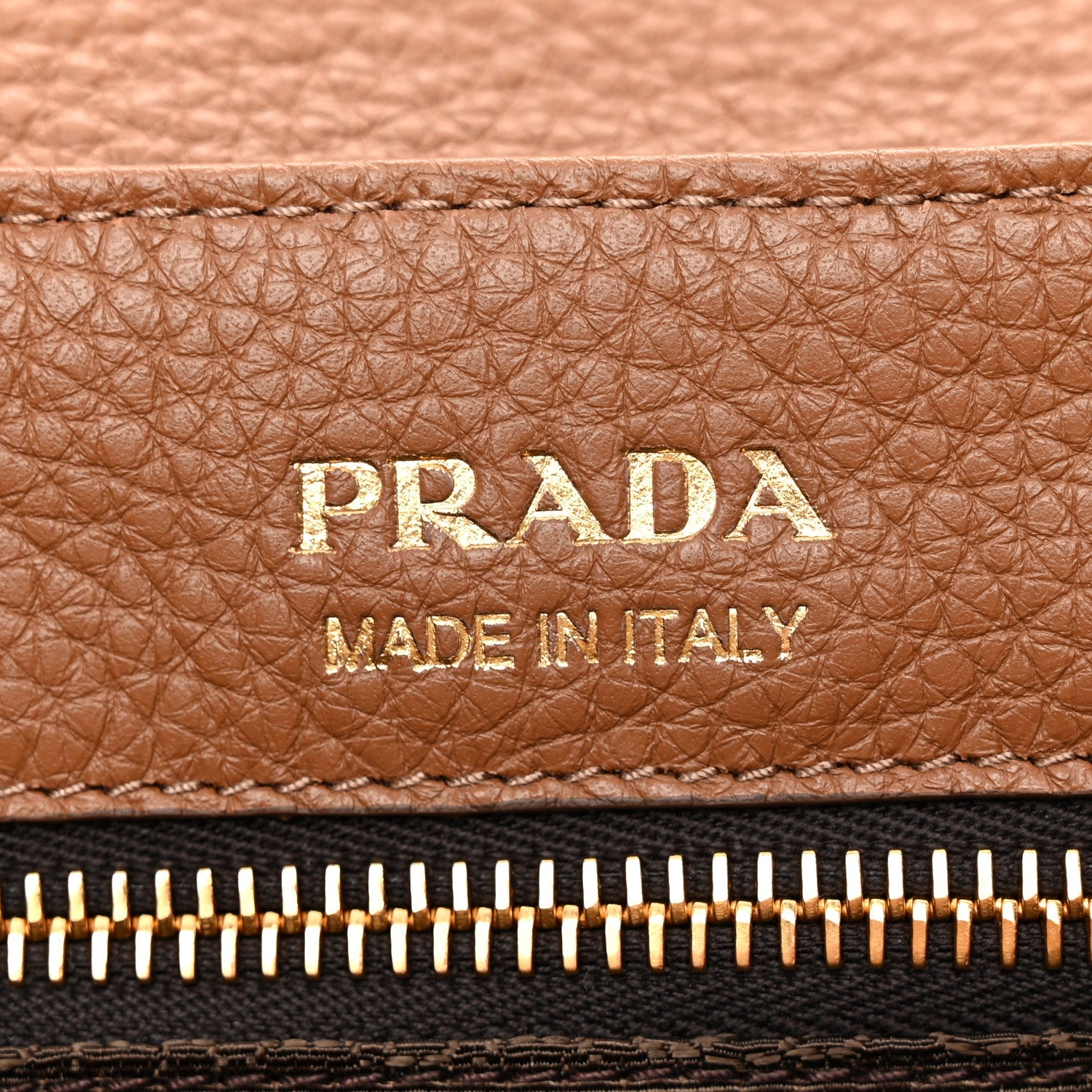 Prada Vitello Daino Soft Flap Shoulder Bag Cognac