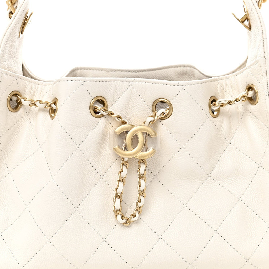 Chanel Caviar Quilted Mini Chanel 25 Handbag White