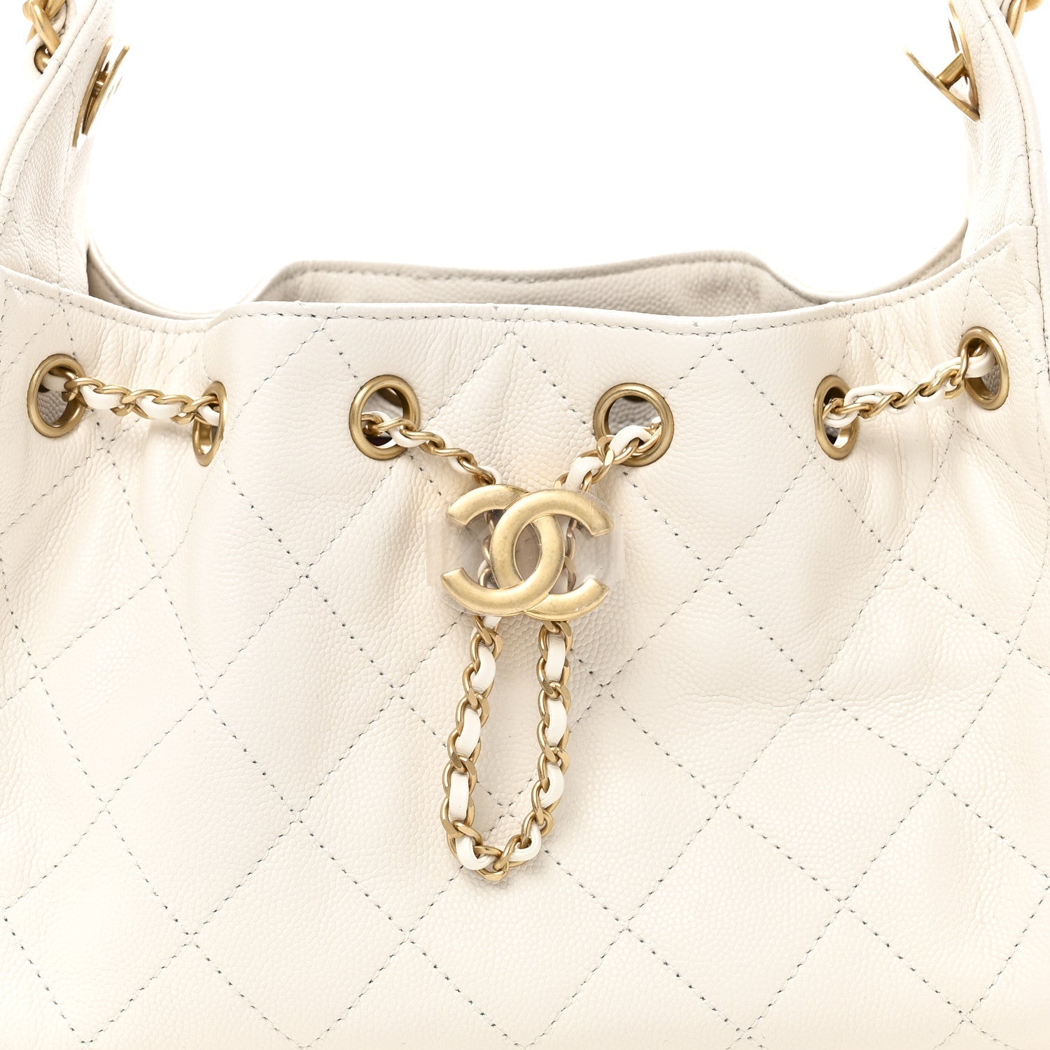 Chanel Caviar Quilted Mini Chanel 25 Handbag White