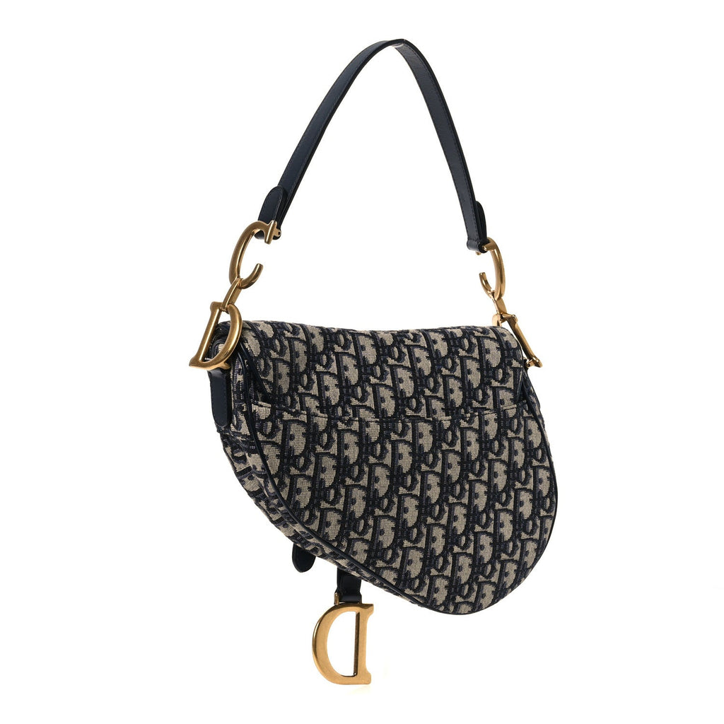Christian Dior Oblique Saddle Bag Blue