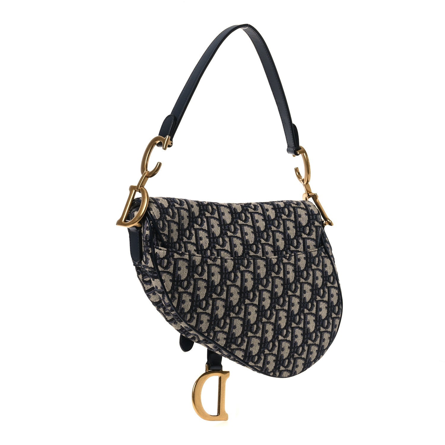 Christian Dior Oblique Saddle Bag Blue