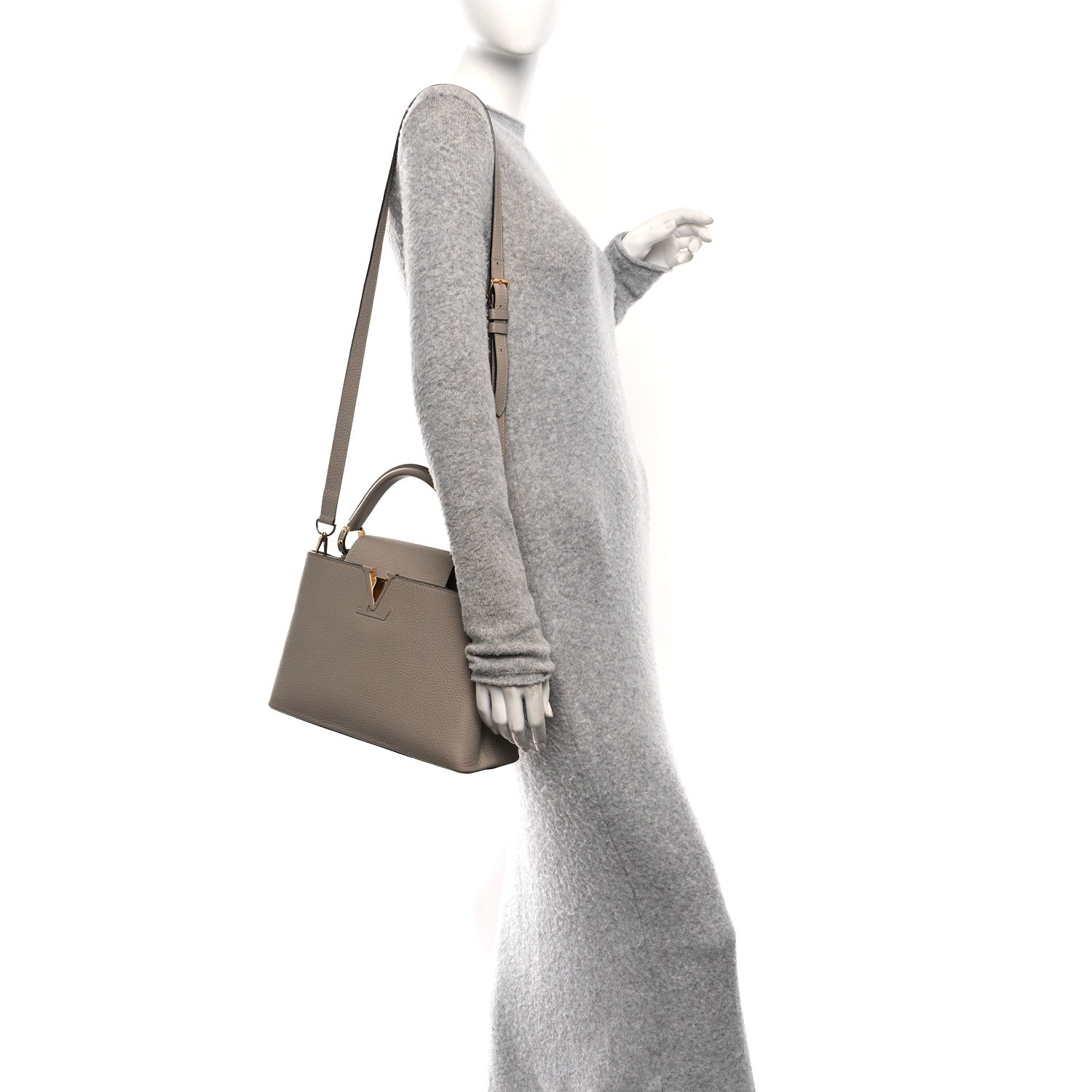 Louis Vuitton Taurillon Capucines PM Galet