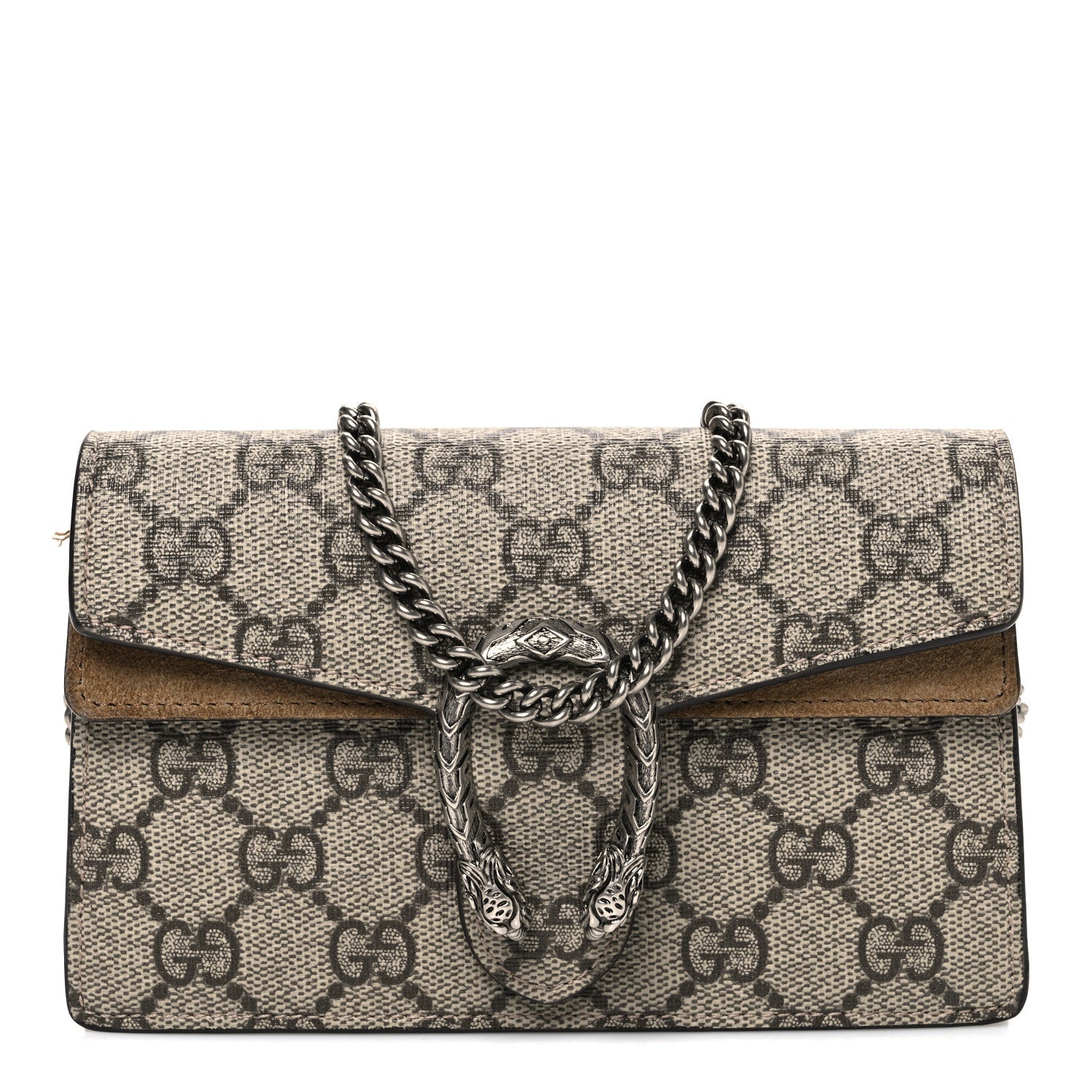 Gucci GG Supreme Monogram Super Mini Dionysus Shoulder Bag Taupe