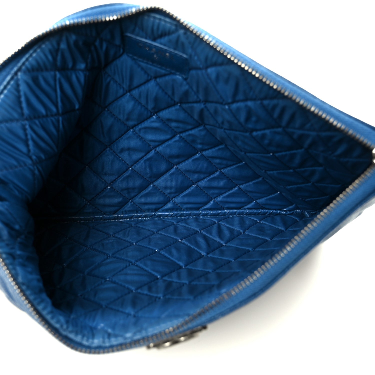 Caviar Quilted Medium Boy Cosmetic Case Blue