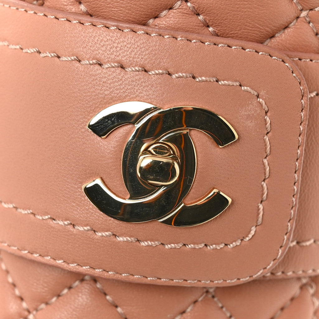 Lambskin Quilted CC Turnlock Loafers 35.5 Dark Pink